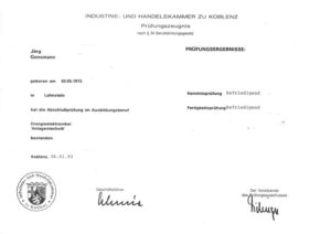 1993.01.28 Gensmann Jörg IHK Koblenz Gesellenbrief Kopie