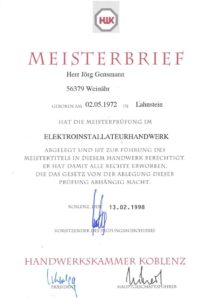 1998.02.13 Gensmann Jörg HWK Koblenz Bescheinigung Meisterbrief Kopie