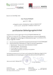 2017.02.08 Feilbach Zertifizierter Befestigungstechniker Würth